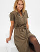 I.Code khaki mid-length safari dress-1
