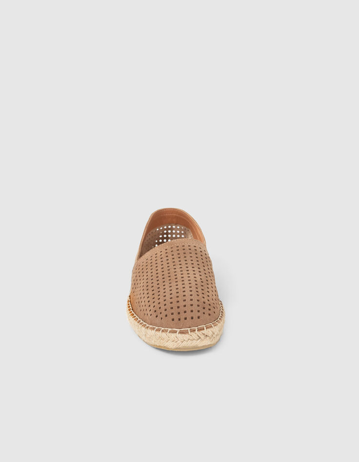 Espadrilles beige cuir velours perfor&eacute; Homme-2