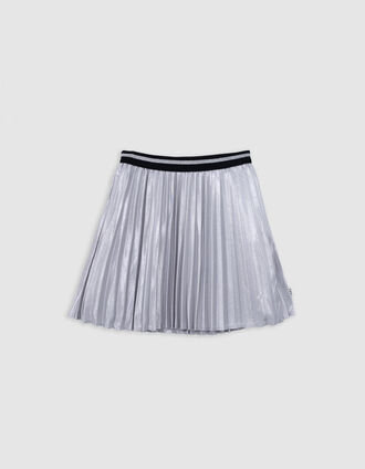 Jupe courte argentée plissée fille