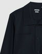 Men's navy blue regular-fit overshirt with patch pockets-8