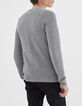 Pull gris chiné tricot 3D Homme-3