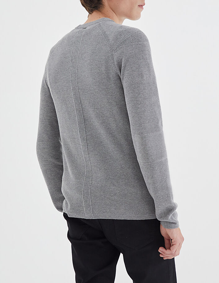 Pull gris chiné tricot 3D Homme - IKKS
