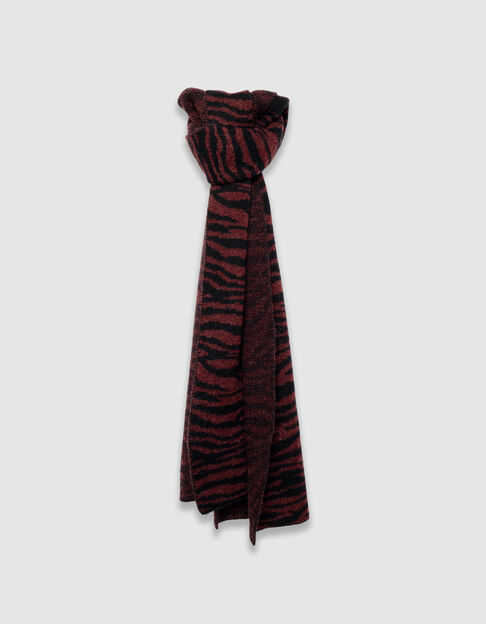 Echarpe bordeaux tricot jacquard zèbre Femme - IKKS