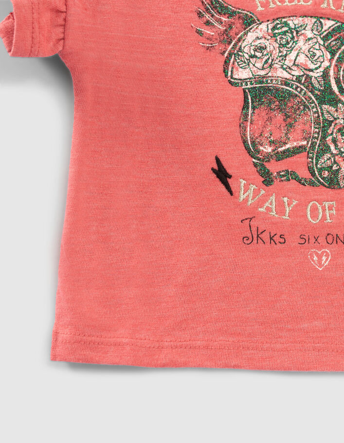 Baby girls’ red Tshirt with winged helmet
