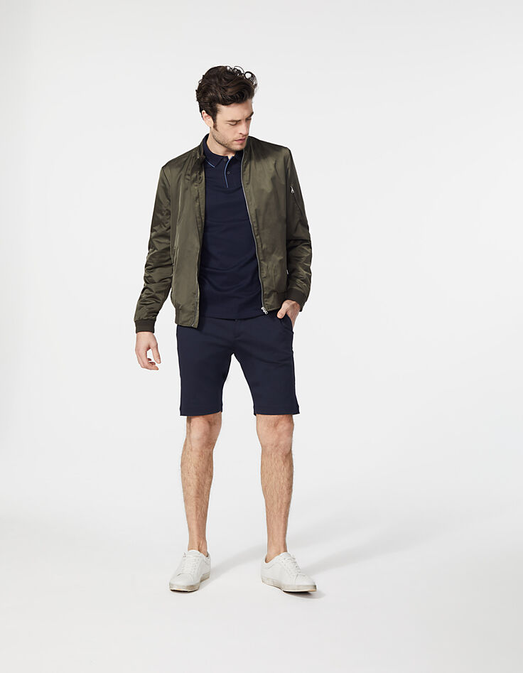 Men’s khaki satin nylon bomber jacket-6