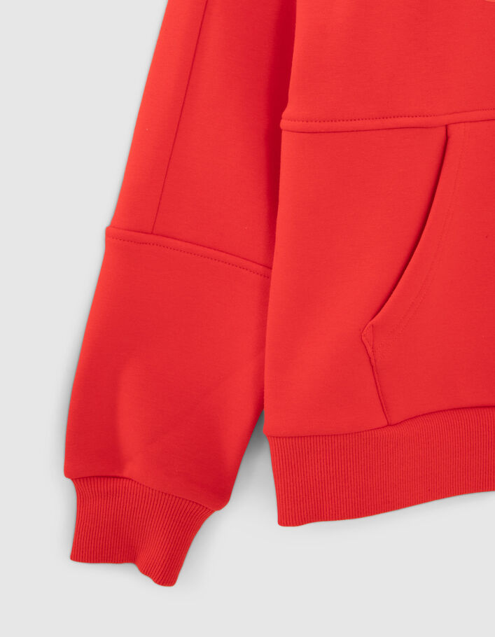 Sudadera roja maxi logo goma niño-7