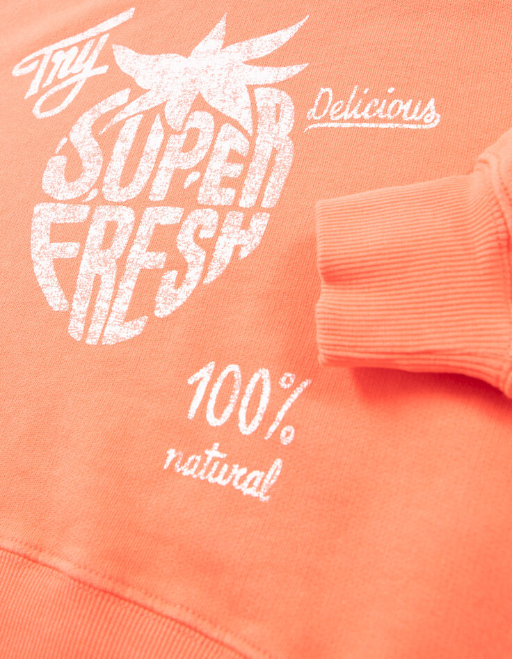 Girls&rsquo; red hoodie with slogan strawberry print-5