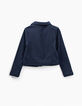 Veste navy esprit motard en molleton fille-4