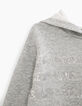 Robe gris chiné moyen avec sweat à rayures sequins fille-6