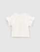 Baby girls' off-white car and embroidery T-shirt-2