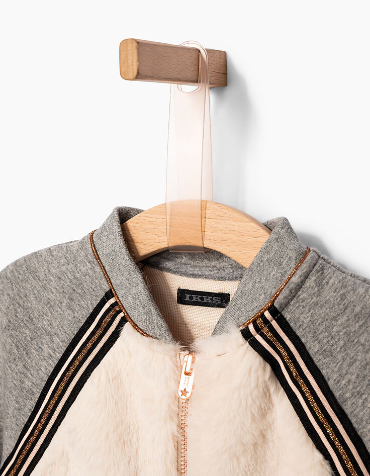 Girls' mixed-fabric cardigan-5