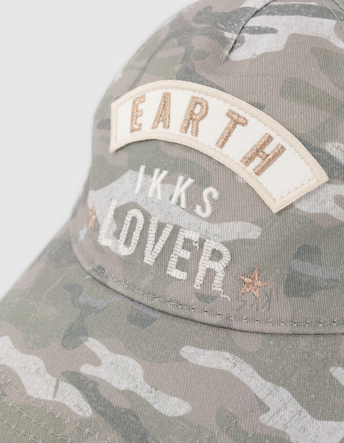 Girls’ khaki camouflage embroidered cap - IKKS