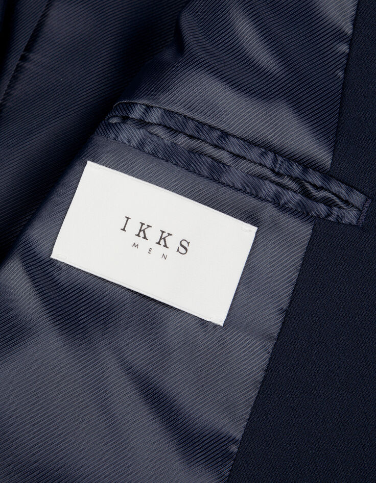 Veste de costume bleu fonc&eacute; sans col Homme-4