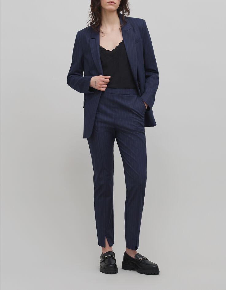 Damesjasje met tennisstreep in marineblauw-1