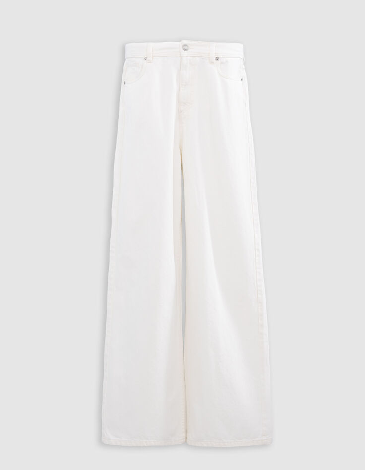 Women's off-white recycled cotton wide-leg jeans-8