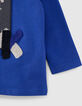 Elektrisch blauw T-shirt opdruk leeuw babyjongens-4