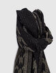 Fular caqui y negro jacquard motivo calaveras Hombre-2