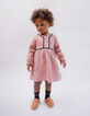 Rosa Kleid Biowolle Blümchen faux-uni Baby Mädchen-2
