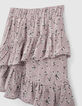 Falda corta parma estampado micro flores volantes ni&ntilde;a-7