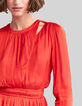 Blouse orange recyclée avec basque Femme-3
