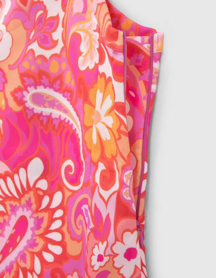 Rosa Mädchenkleid mit psychedelischem Print-5
