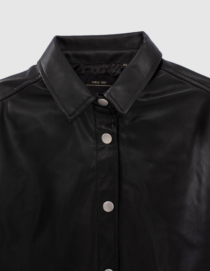 Girls’ black overshirt in synthetic fabric - IKKS