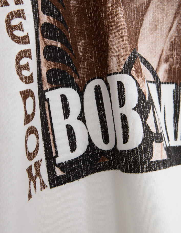 Wit T-shirt biokatoen opdruk Bob Marley Heren - IKKS