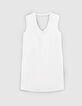 Vestido blanco roto reciclado collar detrás mujer-6