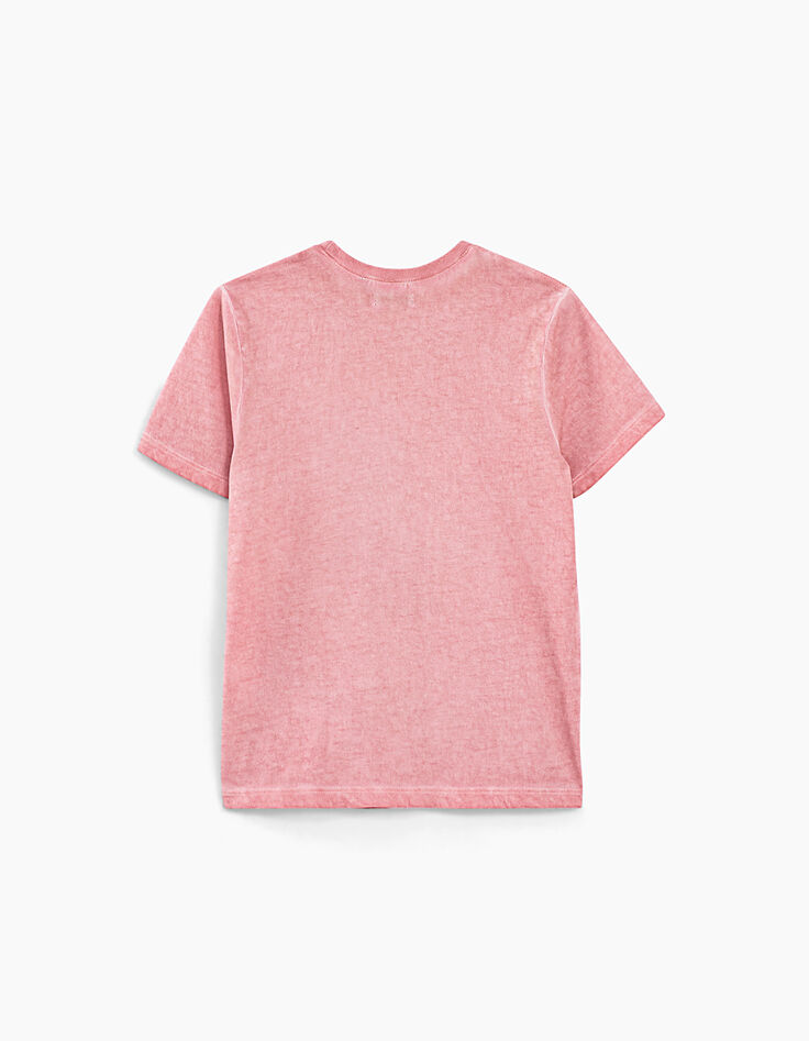 Boy’s pink cold dye fading skull graphic T-shirt-4