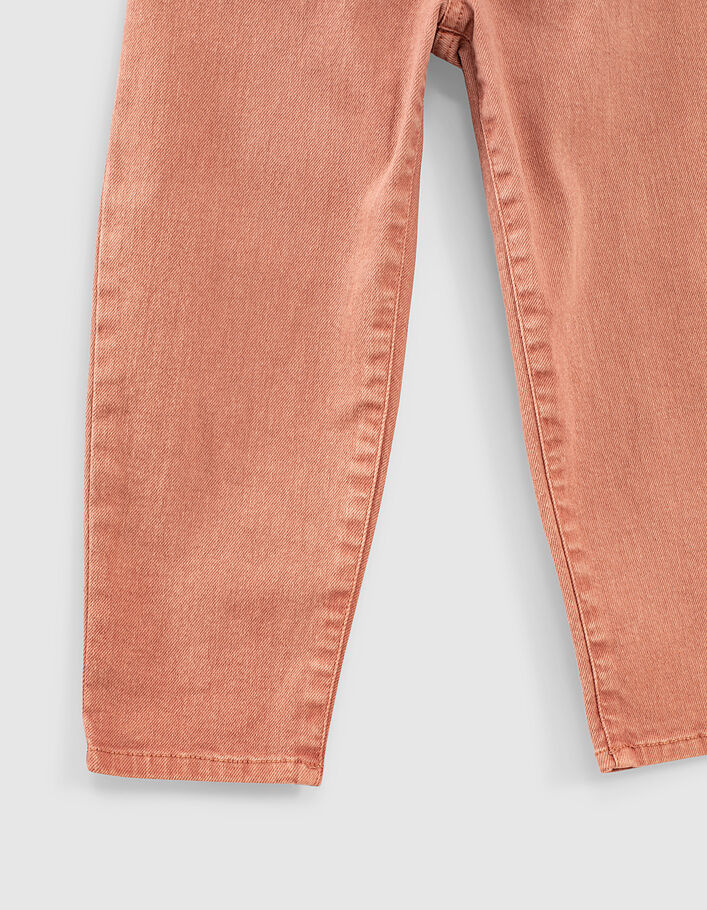 Girls’ dusty pink paperbag jeans - IKKS