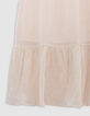 Ecru Maxikleid, Mädchen, Gummizug am Ausschnitt-8