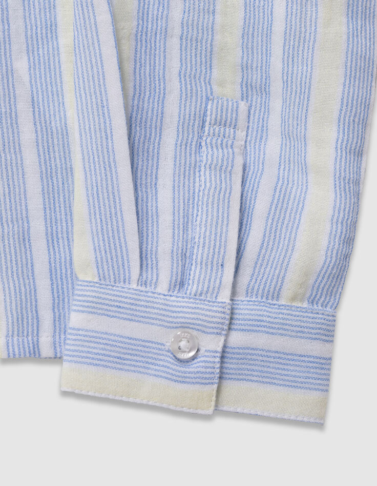 Camisa azul con estampado de rayas para ni&ntilde;o-4