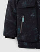 Parka negra estampado gráfico niño-4