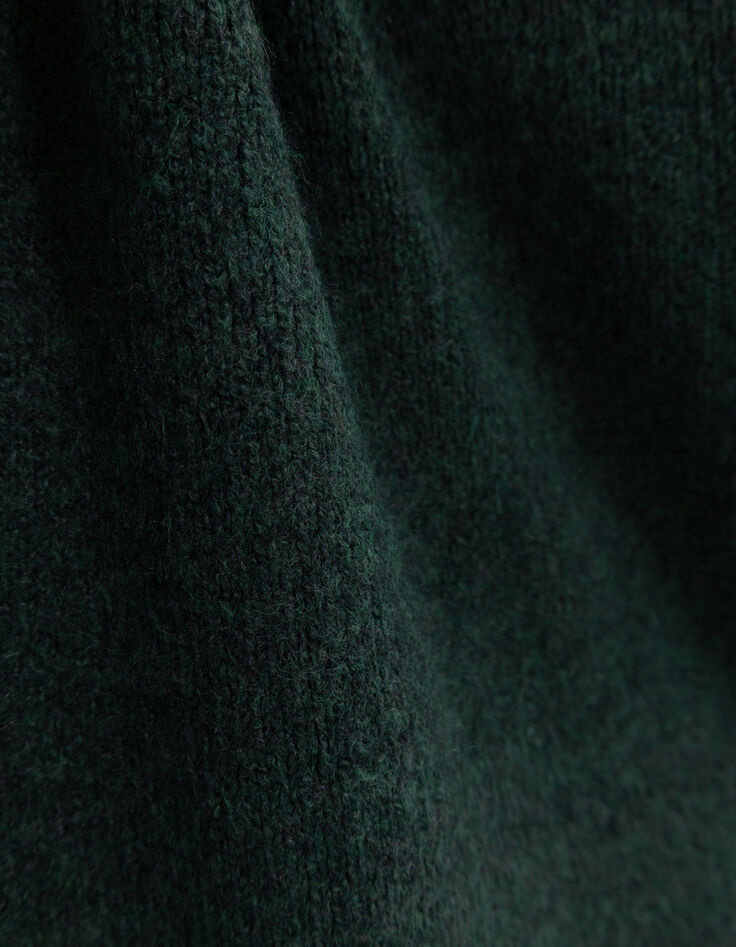 Girl's green trucker-neck sweater-6
