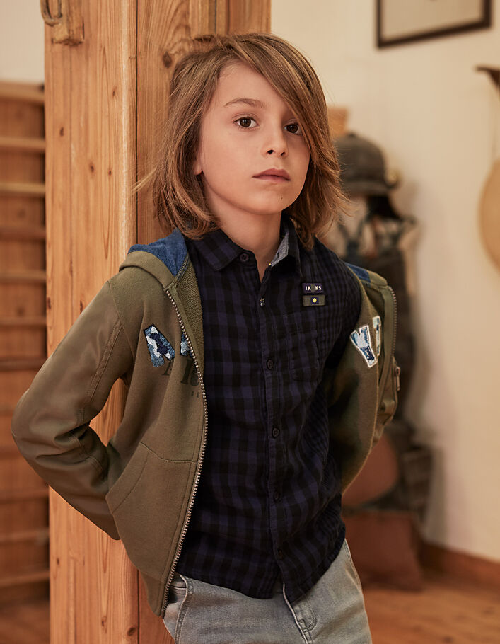 Chemise Garçon Next – 11 Ans – Flanelle à Carreaux Jaune Et Noir – Manches Longues – Occasion