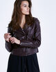Blouson cuir coloré femme-1