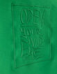 Boy's green zipped cardigan, slogan embroidered on back-6