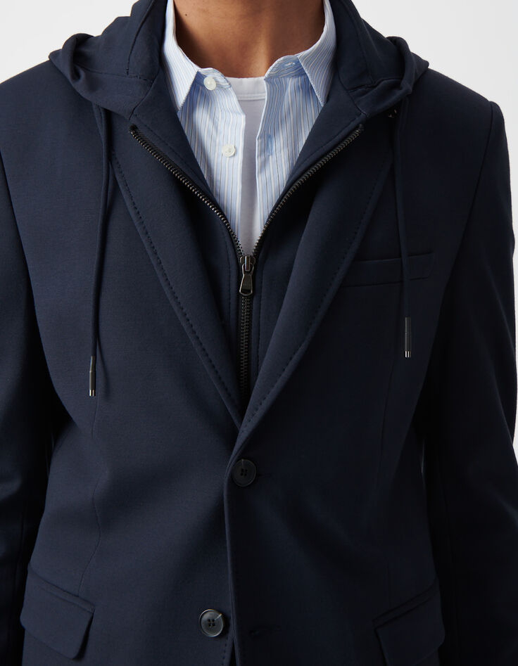 Veste marine avec parementure amovible Homme-6