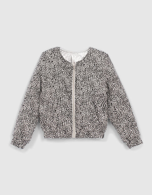Girls' silver/graphic print reversible padded jacket