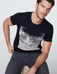 Tee-shirt noir avec visuel concert rock Homme-1