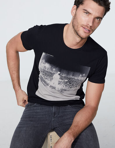 Tee-shirt noir avec visuel concert rock Homme - IKKS