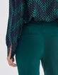 Pantalón traje verde pato mujer-5