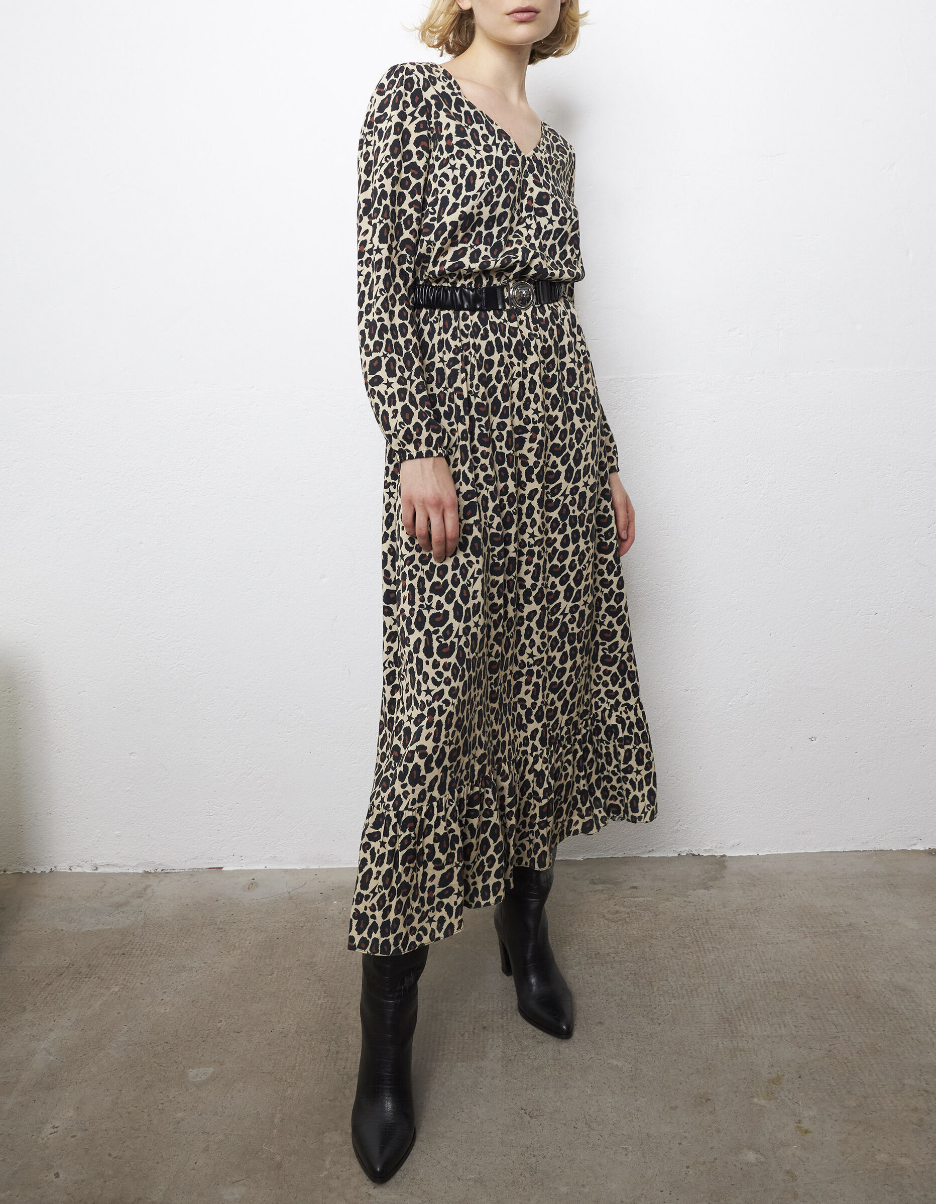 Robe longue leopard femme best sale