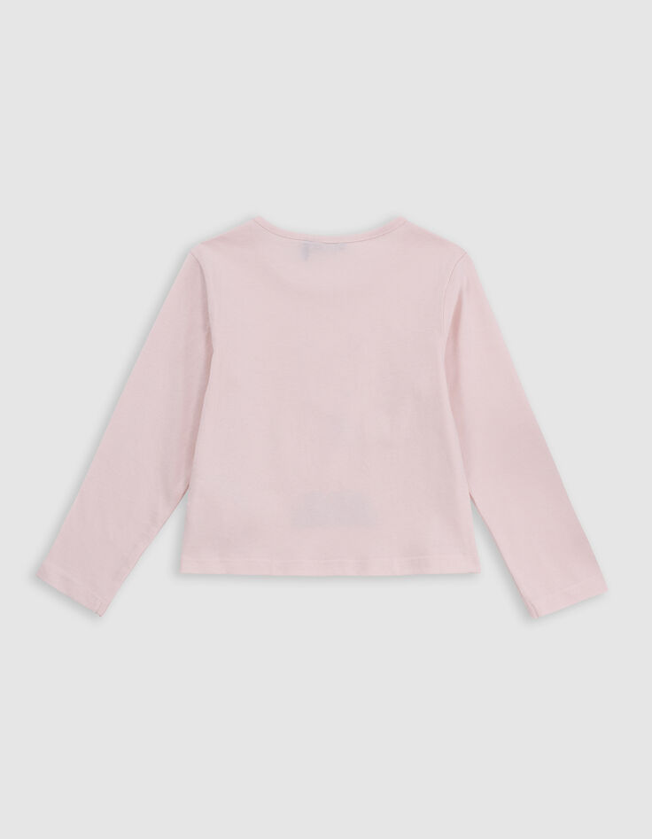 Camiseta rosa algodón gato marinera niña-4