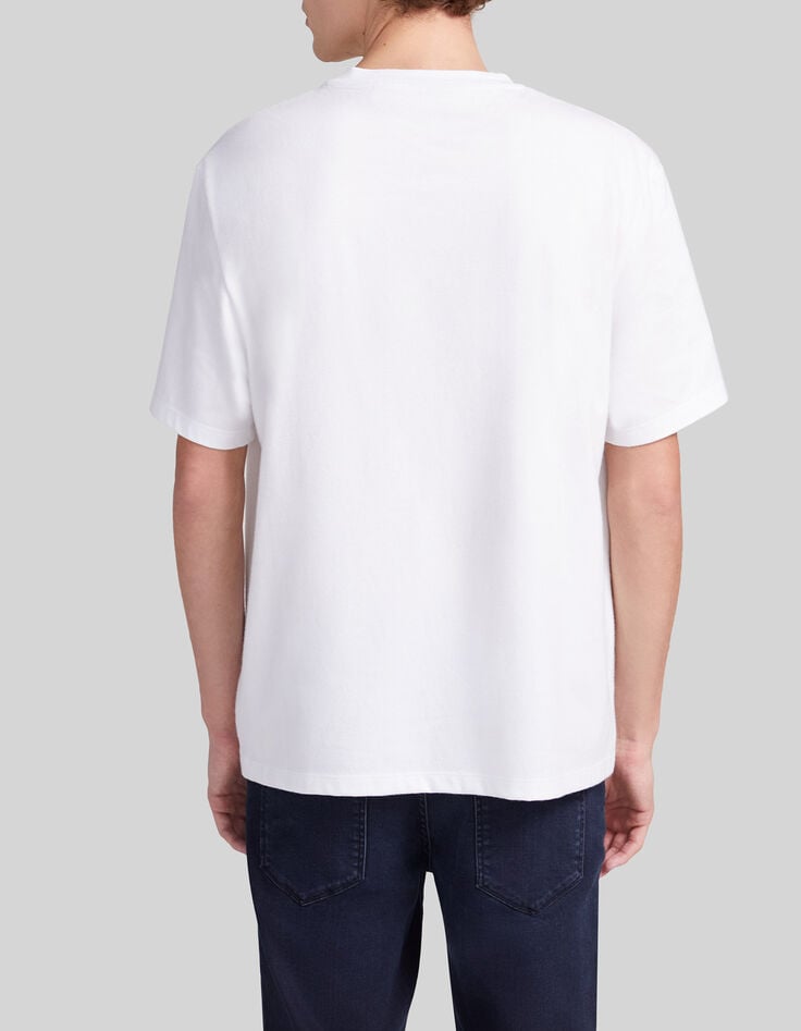 T-shirt blanc coton bio visuel ancre et serpent Homme-3