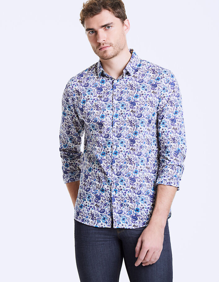 Men's shadow Liberty floral shirt - IKKS