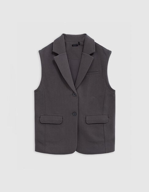 Grey fleece cardigan spirit sleeveless jacket girl Grey fleece cardigan spirit sleeveless jacket girl - IKKS