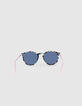 Gafas de sol de color rosa con escamas azules-3