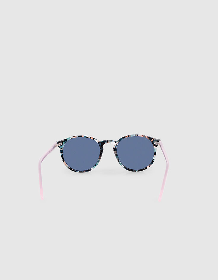 Gafas de sol de color rosa con escamas azules-3