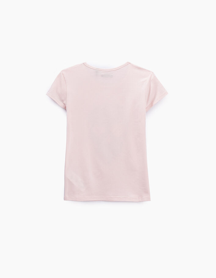 Girls' light pink skull stars graphic T-shirt - IKKS